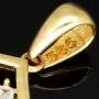 Zeitloser Gold-Anhänger in modernem, geometrischen Design in 14K 585 Gold (Gelbgold), edel verziert mit strahlend, weißen Zirkonia
