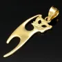 Stilvoller Katzen-Anhänger in modernem Design aus edlem 585er 14K Gelbgold
