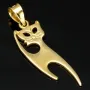 Stilvoller Katzen-Anhänger in modernem Design aus edlem 585er 14K Gelbgold