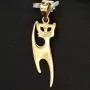 Stilvoller Katzen-Anhänger in modernem Design aus edlem 585er 14K Gelbgold