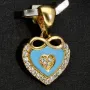 Exquisiter Herz-Anhänger mit Unendlichkeitszeichen aus 14K Gold (Gelbgold) mit feinem Zirkoniabesatz