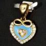 Exquisiter Herz-Anhänger mit Unendlichkeitszeichen aus 14K Gold (Gelbgold) mit feinem Zirkoniabesatz