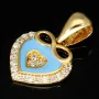 Exquisiter Herz-Anhänger mit Unendlichkeitszeichen aus 14K Gold (Gelbgold) mit feinem Zirkoniabesatz