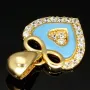 Exquisiter Herz-Anhänger mit Unendlichkeitszeichen aus 14K Gold (Gelbgold) mit feinem Zirkoniabesatz