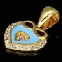 Exquisiter Herz-Anhänger mit Unendlichkeitszeichen aus 14K Gold (Gelbgold) mit feinem Zirkoniabesatz