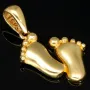Hochwertig verarbeiteter Babyfüßchen-Anhänger aus funkelndem 585 / 14K Gold