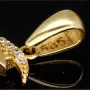 Hochwertig gearbeiteter Anhänger aus 14K / 585 Gold im Halbmond-Design mit Herz, Sternen und leuchtenden Zirkonia
