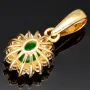 Kostbarer Smaragd-Anhänger in 18K 750 Gold bestückt mit einem edlen, kolumbianischen Smaragd (ca. 1,31 ct.) und 14 Diamanten (gesamt ca. 0,42 ct.)