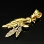 Exklusiver Anhänger mit filigranem Blattmotiv aus hochwertigem 585 / 14 Bicolor Karat Gold