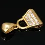 Iced Out Anhänger aus 14K 585 Gold - Designer- Handtasche aus edlem, glänzenden Gelbgold mit vielen funkelnden Zirkonia besetzt