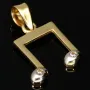 Exquisiter Anhänger mit dem Motiv einer Note / Musiknote aus 14K 585 Bicolor Gold (Gelbgold und Weißgold), edel verziert mit funkelnden Zirkonia