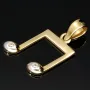 Exquisiter Anhänger mit dem Motiv einer Note / Musiknote aus 14K 585 Bicolor Gold (Gelbgold und Weißgold), edel verziert mit funkelnden Zirkonia