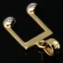 Exquisiter Anhänger mit dem Motiv einer Note / Musiknote aus 14K 585 Bicolor Gold (Gelbgold und Weißgold), edel verziert mit funkelnden Zirkonia