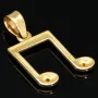 Exquisiter Anhänger mit dem Motiv einer Note / Musiknote aus 14K 585 Bicolor Gold (Gelbgold und Weißgold), edel verziert mit funkelnden Zirkonia