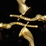 Edle Spiral-Creolen in mit feinem halb polierten, halb mattierten Design aus hochwertigem 585 / 14K Gold
