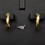 Edle Spiral-Creolen in mit feinem halb polierten, halb mattierten Design aus hochwertigem 585 / 14K Gold