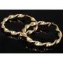 XL Bicolor Gold-Creolen aus exquisitem 14K 585 Gelbgold und Weißgold, glänzend poliert und teils dekorativ gemustert
