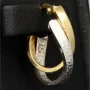 Stilvoll geschwungene Doppel-Creolen aus hochwertigem Bicolor 585 / 14K Gold (Gelbgold und Weißgold) mit feinem Greco-Design