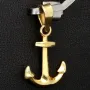 Edler Anker-Anhänger aus funkelndem Gold (14K 585 Gelbgold)