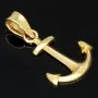 Edler Anker-Anhänger aus funkelndem Gold (14K 585 Gelbgold)