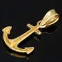 Edler Anker-Anhänger aus funkelndem Gold (14K 585 Gelbgold)