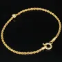 Hochwertig produziertes Twist-Armband / Kordelarmband mit stilvoll eingearbeiteter Goldperle aus edlem 585 14k Gold, ca. 2mm breit, 19cm lang