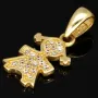 Funkelnder Goldanhänger „Mädchen“ aus 14K 585er Gold, präzise besetzt mit fein gefassten Zirkonia-Steinen