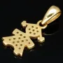 Funkelnder Goldanhänger „Mädchen“ aus 14K 585er Gold, präzise besetzt mit fein gefassten Zirkonia-Steinen