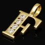 Edler 14K 585 Gold-Anhänger Buchstabe "F" mit feinem Zirkoniabesatz