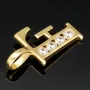 Edler 14K 585 Gold-Anhänger Buchstabe "F" mit feinem Zirkoniabesatz