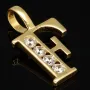 Edler 14K 585 Gold-Anhänger Buchstabe "F" mit feinem Zirkoniabesatz
