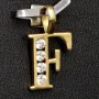 Edler 14K 585 Gold-Anhänger Buchstabe "F" mit feinem Zirkoniabesatz