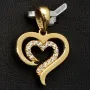 Exquisiter Herz-Anhänger in edlem Design aus funkelndem 585er 14K Gold (Gelbgold) mit leuchtenden Zirkonia besetzt