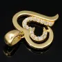 Exquisiter Herz-Anhänger in edlem Design aus funkelndem 585er 14K Gold (Gelbgold) mit leuchtenden Zirkonia besetzt