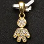 Goldanhänger „Kind, Junge“ aus 14K 585 Gold, präzise besetzt mit feinem Zirkoniabesatz