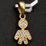 Goldanhänger „Kind, Junge“ aus 14K 585 Gold, präzise besetzt mit feinem Zirkoniabesatz