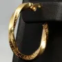 Glänzende Spiral-Ohrringe / Twist-Creolen mit feinem Greco-Muster aus exquisitem 585 / 14K Gold