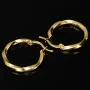 Glänzende Spiral-Ohrringe / Twist-Creolen mit feinem Greco-Muster aus exquisitem 585 / 14K Gold