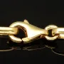 Stilvoller Mix aus Plättchenkette (Plattenkette) und Steigbügelkette aus massivem 585er 14k Gold - 60 cm Länge, ca. 4 mm breit