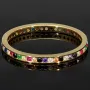 Rainbow Memory Ring aus edlem 14K (585) Gold besetzt mit funkelnden, farbenfrohen Zirkoniasteinen in Ringgröße ca. 50