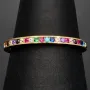 Rainbow Memory Ring aus edlem 14K (585) Gold besetzt mit funkelnden, farbenfrohen Zirkoniasteinen in Ringgröße ca. 50