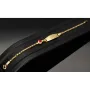 Baby-Armband mit Gravurplättchen und Marienkäfer-Element aus hochwertigem 14k (585) Gold in ca. 14 cm Länge