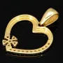 Exquisiter Herz-mit-Blüte-Anhänger aus 585er 14K Gold aus Zirkoniasteinen