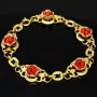 Exquisites Damen - Armband aus 333er (8k) Bicolor Gelbgold mit Rosenblüten aus Roségold mit filigranen Details ca. 19,5cm lang
