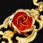 Exquisites Damen - Armband aus 333er (8k) Bicolor Gelbgold mit Rosenblüten aus Roségold mit filigranen Details ca. 19,5cm lang