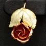 Ohrringe aus edlem 333 / 8 Karat Bicolor Gold (Gelbgold und Roségold) mit dem Rosen-Motiv mit filigranen Details