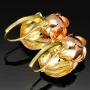 Ohrringe aus edlem 333 / 8 Karat Bicolor Gold (Gelbgold und Roségold) mit dem Rosen-Motiv mit filigranen Details