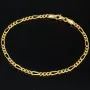 Exquisit gearbeitetes Figaro Armband aus glänzendem 14k Gold (585er), ca. 3mm breit, 18 cm lang