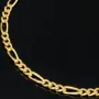 Exquisit gearbeitetes Figaro Armband aus glänzendem 14k Gold (585er), ca. 3mm breit, 18 cm lang
