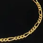 Exquisit gearbeitetes Figaro Armband aus glänzendem 14k Gold (585er), ca. 3mm breit, 18 cm lang